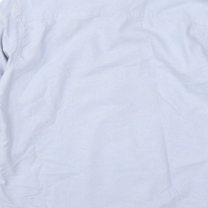 Dunnes Mens Blue  Cotton  Button-Up Size M Collared Button