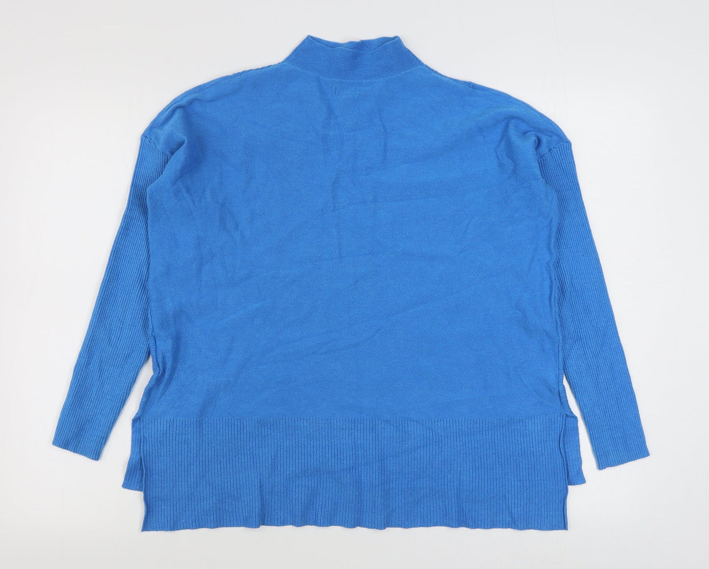 River Island Womens Blue Round Neck  Viscose Pullover Jumper Size S