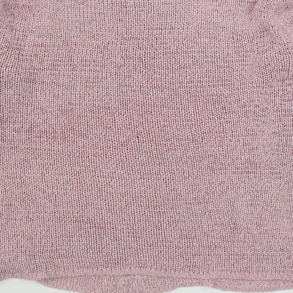 Yaruili Womens Pink Boat Neck  Viscose Pullover Jumper Size M