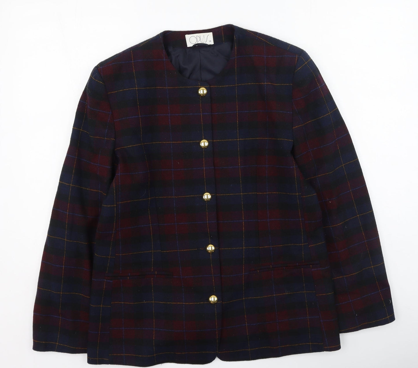 OPUS Womens Multicoloured Plaid  Jacket  Size 14