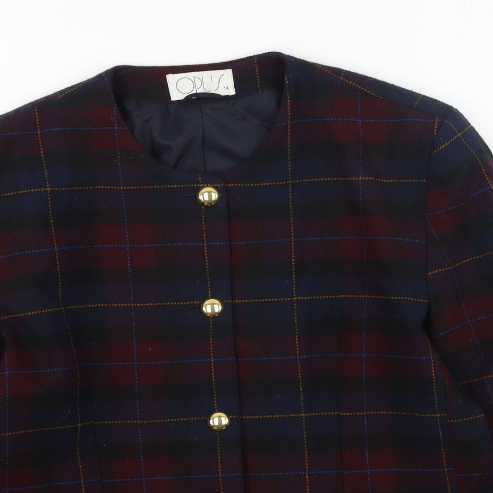 OPUS Womens Multicoloured Plaid  Jacket  Size 14