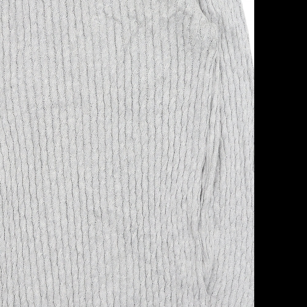 House of Fraser Womens Grey Round Neck  Cotton Pullover Jumper Size S