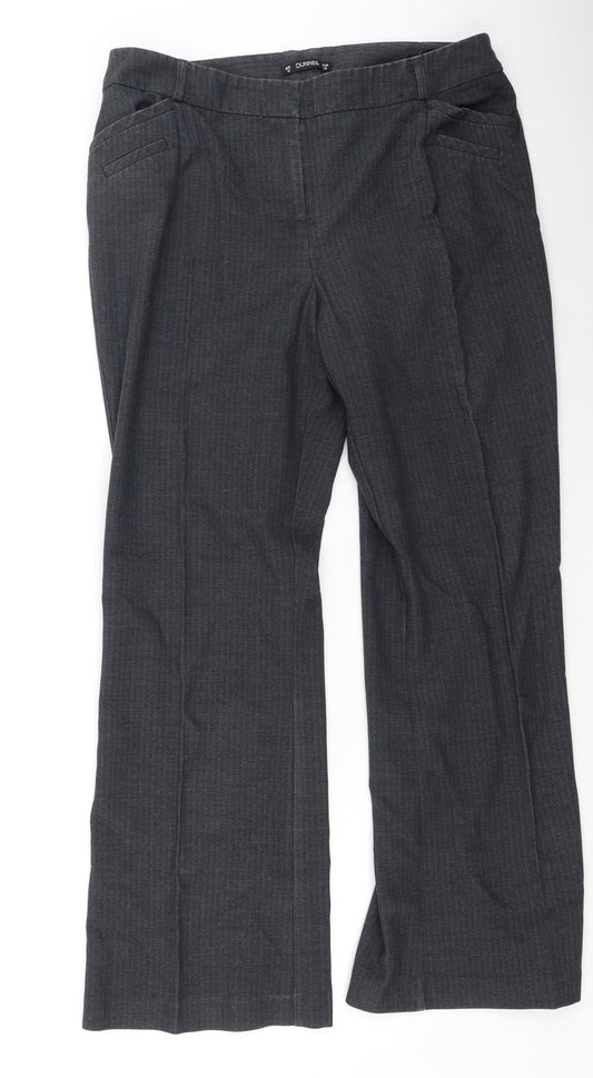 Dunnes Stores Womens Grey  Polyester Trousers  Size 12 L29 in Regular
