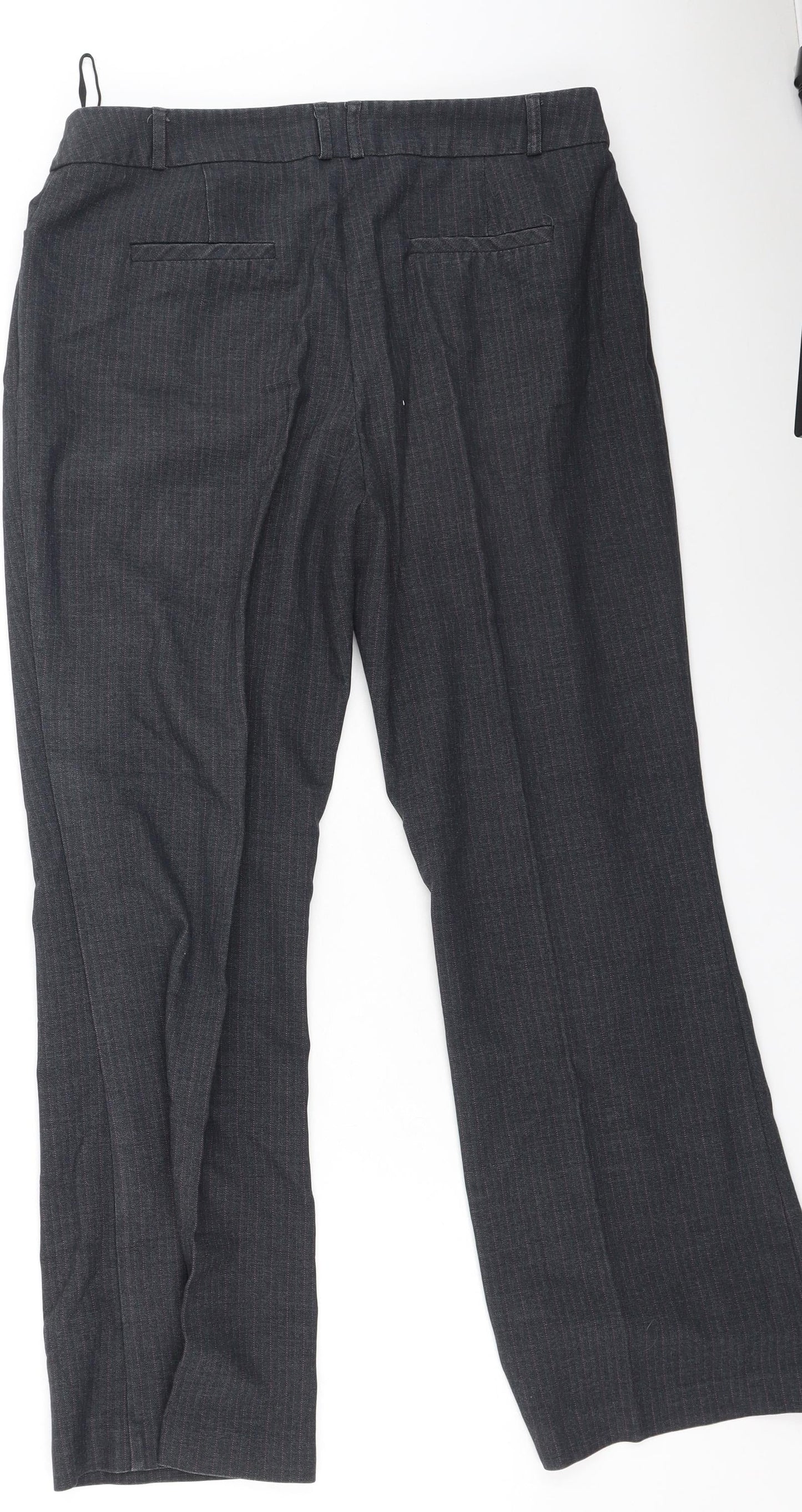 Dunnes Stores Womens Grey  Polyester Trousers  Size 12 L29 in Regular