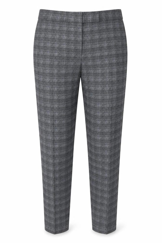 NEXT Womens Grey Plaid Polyester Trousers  Size 12 L28 in Regular