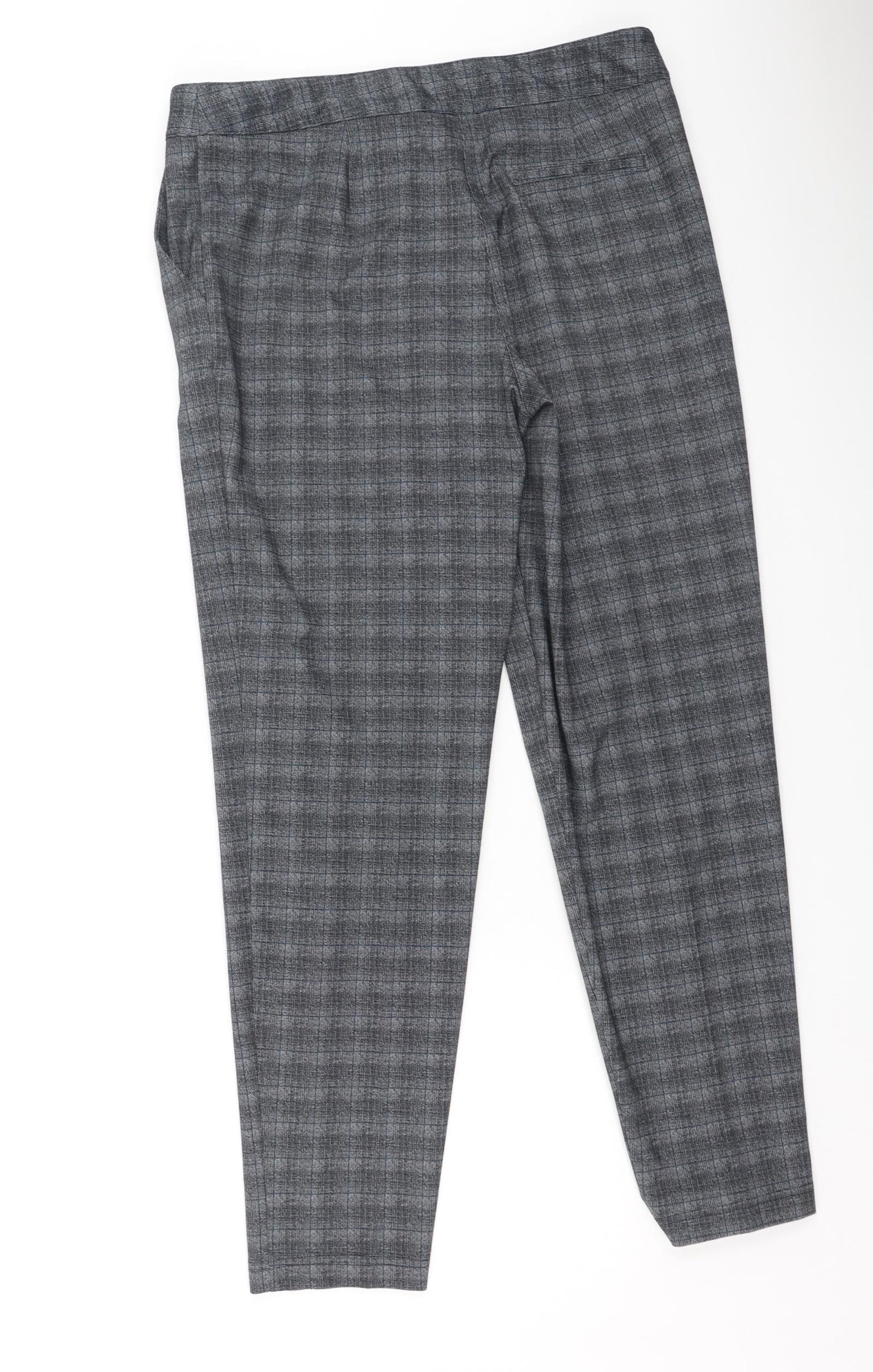 NEXT Womens Grey Plaid Polyester Trousers  Size 12 L28 in Regular