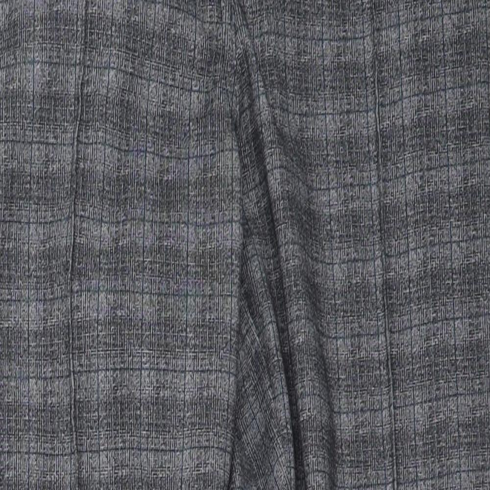 NEXT Womens Grey Plaid Polyester Trousers  Size 12 L28 in Regular