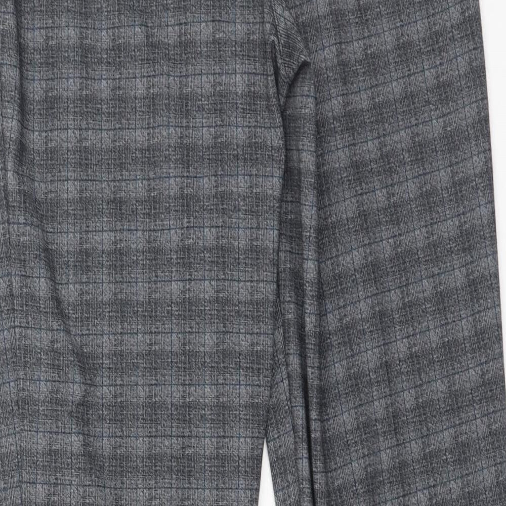 NEXT Womens Grey Plaid Polyester Trousers  Size 12 L28 in Regular