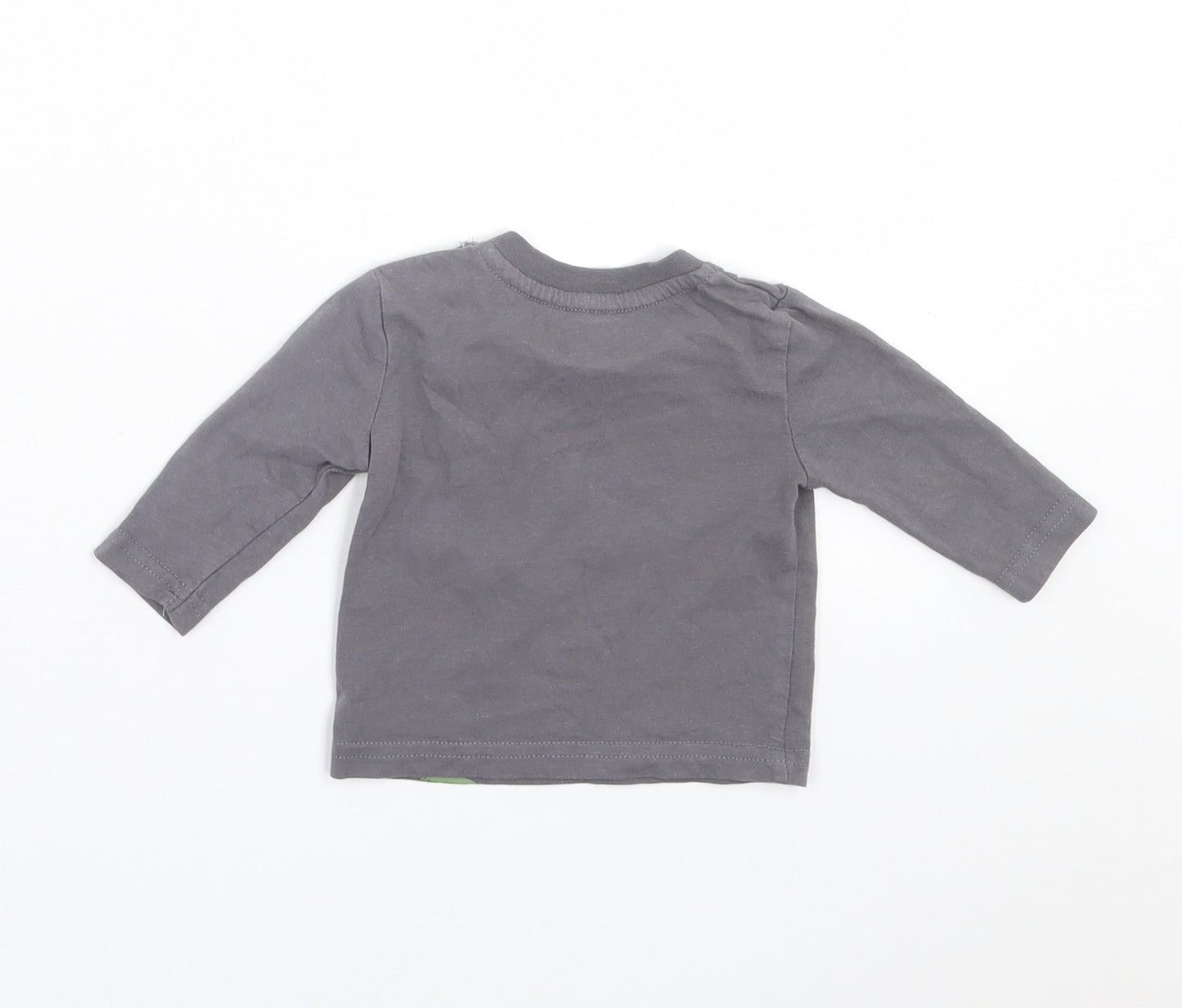 Preworn Boys Grey  Polyester Basic Casual Size 0-3 Months Crew Neck Button - Marvel