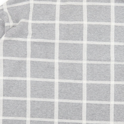 River Island Womens Grey V-Neck Check Polyester Pullover Jumper Size 8