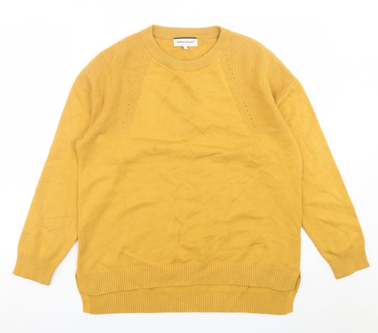 Paramour Womens Yellow Crew Neck  Viscose Pullover Jumper Size L