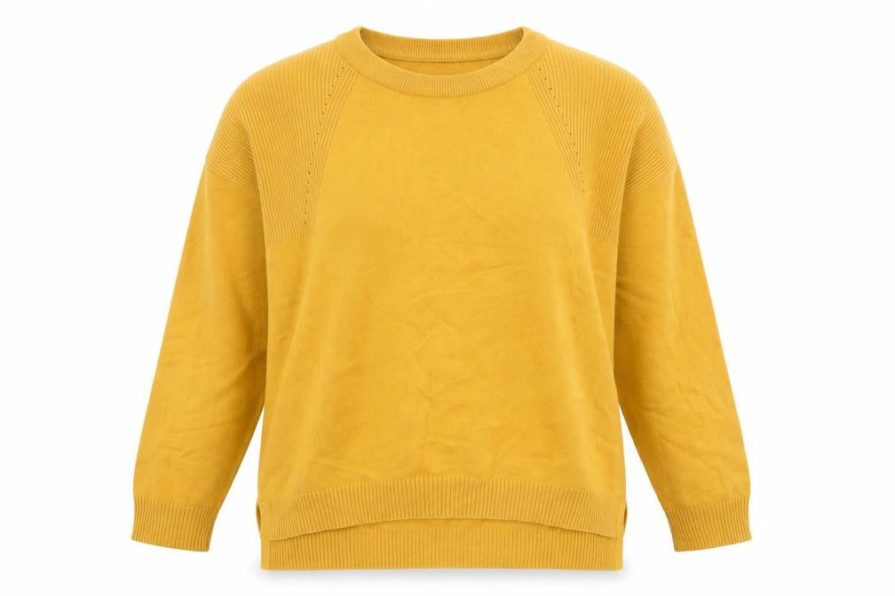 Paramour Womens Yellow Crew Neck  Viscose Pullover Jumper Size L