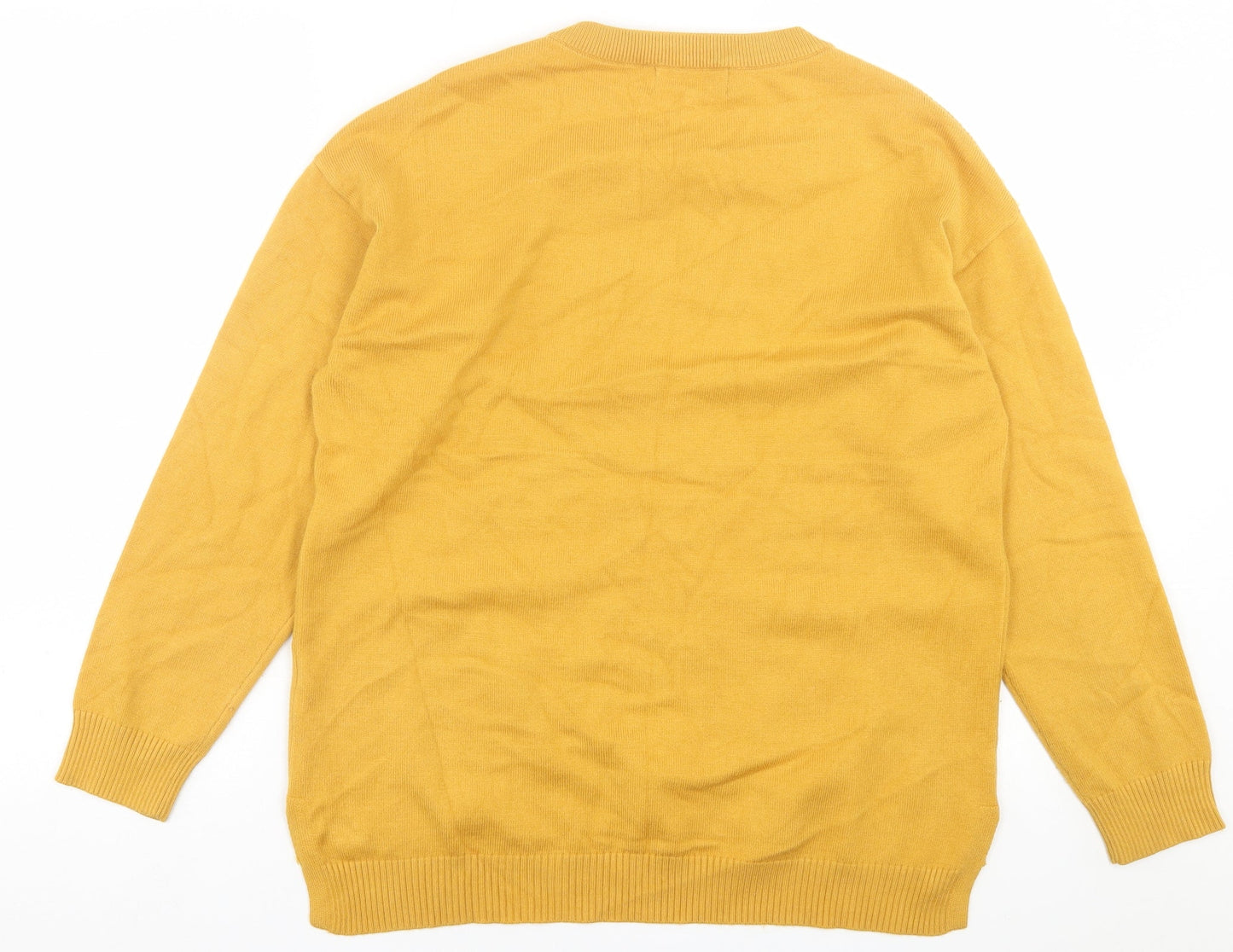 Paramour Womens Yellow Crew Neck  Viscose Pullover Jumper Size L