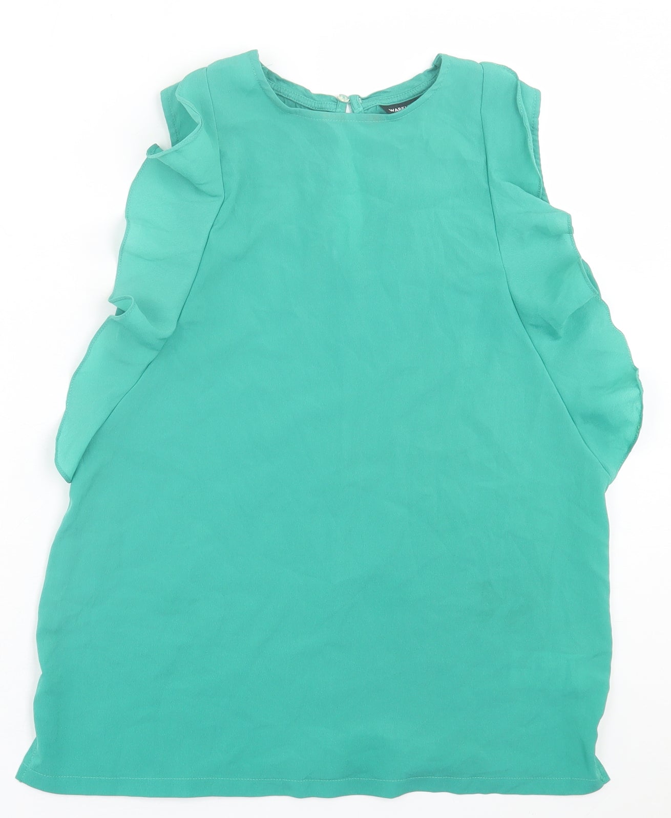 Warehouse Womens Green  Polyester Basic Tank Size 12 Crew Neck