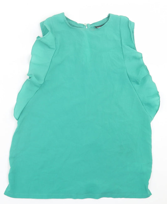 Warehouse Womens Green  Polyester Basic Tank Size 12 Crew Neck