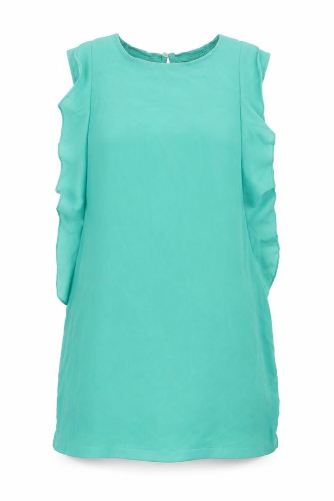 Warehouse Womens Green  Polyester Basic Tank Size 12 Crew Neck