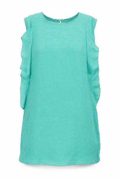 Warehouse Womens Green  Polyester Basic Tank Size 12 Crew Neck