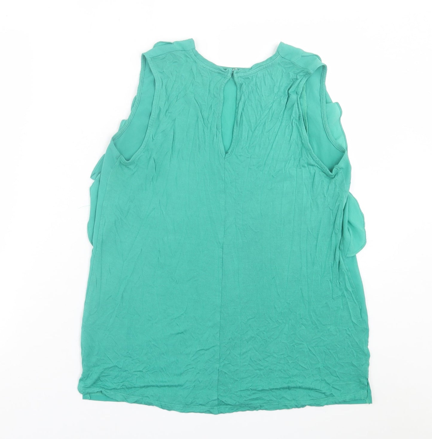 Warehouse Womens Green  Polyester Basic Tank Size 12 Crew Neck