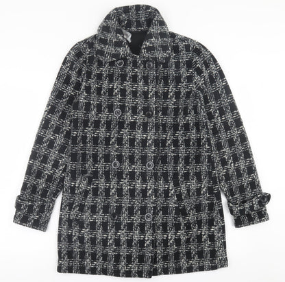 Effecti moda Womens Black Plaid  Jacket  Size S  Button