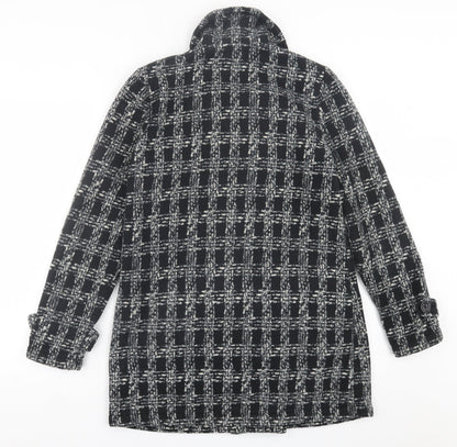 Effecti moda Womens Black Plaid  Jacket  Size S  Button