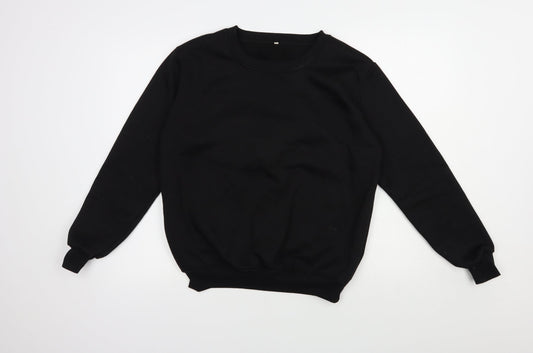 SheIn Womens Black  Polyester Pullover Sweatshirt Size M  Pullover - Angel Wings