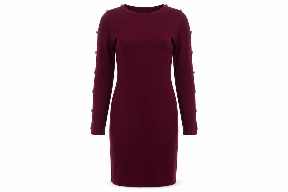 Preworn Womens Purple  Cotton Bodycon  Size M  Crew Neck Pullover