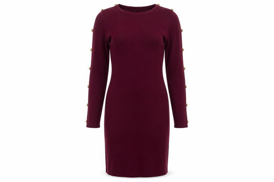 Womens Purple  Cotton Bodycon  Size M  Crew Neck Pullover