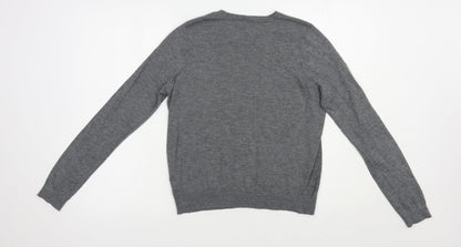 Topshop Womens Grey Crew Neck  Polyester Pullover Jumper Size 12