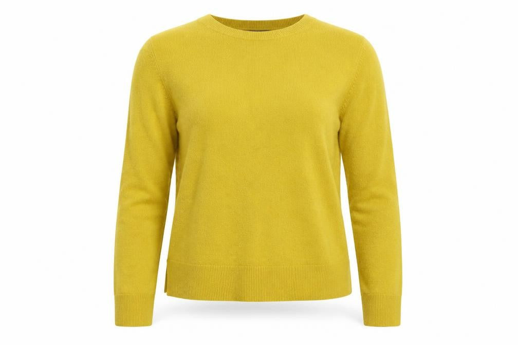 Marks & Spencer Womens Yellow Crew Neck  Acrylic Pullover Jumper Size 12