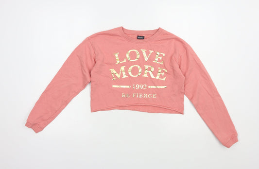 Studio Girls Pink  Cotton Pullover Sweatshirt Size 12-13 Years  Pullover - Love More