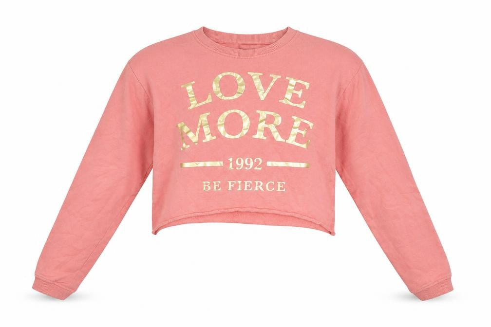 Studio Girls Pink  Cotton Pullover Sweatshirt Size 12-13 Years  Pullover - Love More