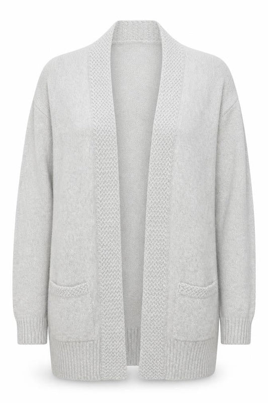 BHS Womens Grey V-Neck  Cotton Cardigan Jumper Size 10