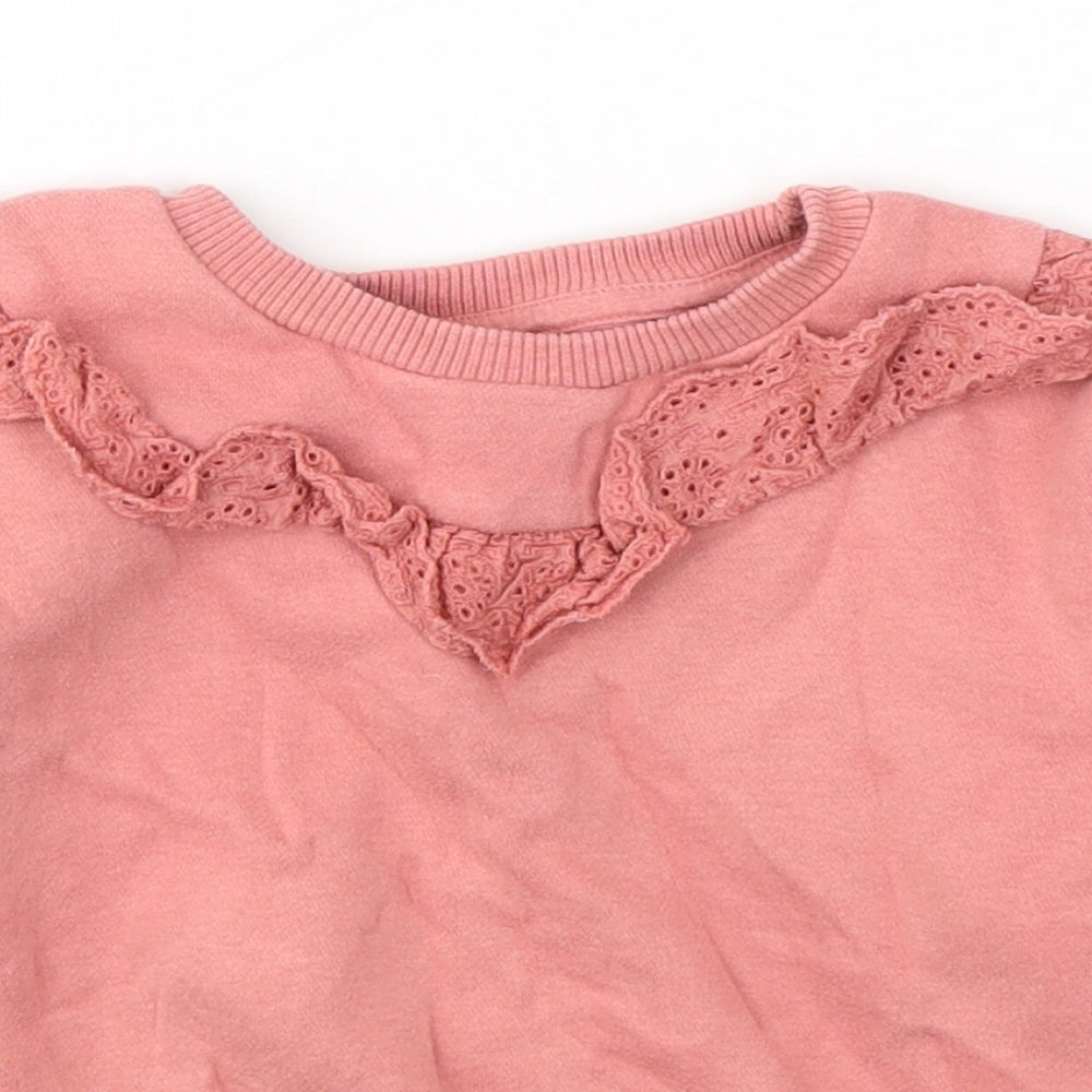 Nutmeg Girls Pink  Cotton Pullover Sweatshirt Size 3-4 Years  Pullover