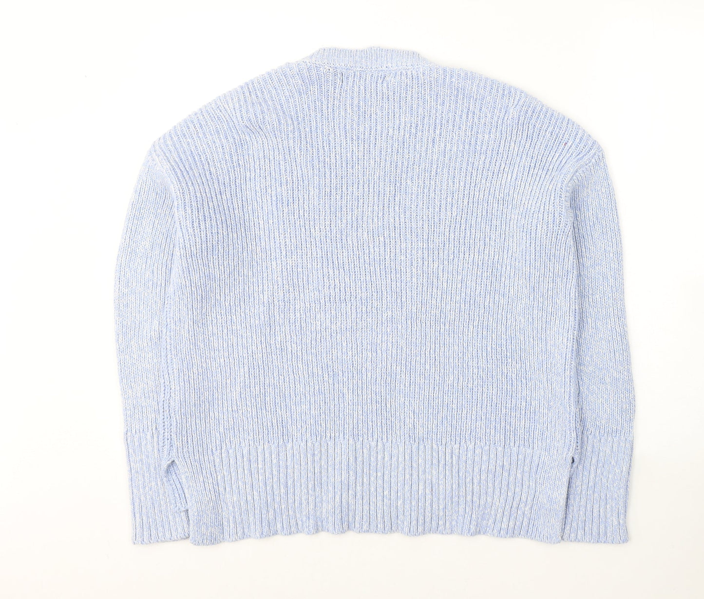 Marks and Spencer Womens Blue Round Neck  Cotton Pullover Jumper Size 12