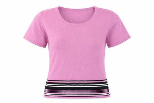 Klass Womens Pink  Polyester Basic T-Shirt Size S Round Neck