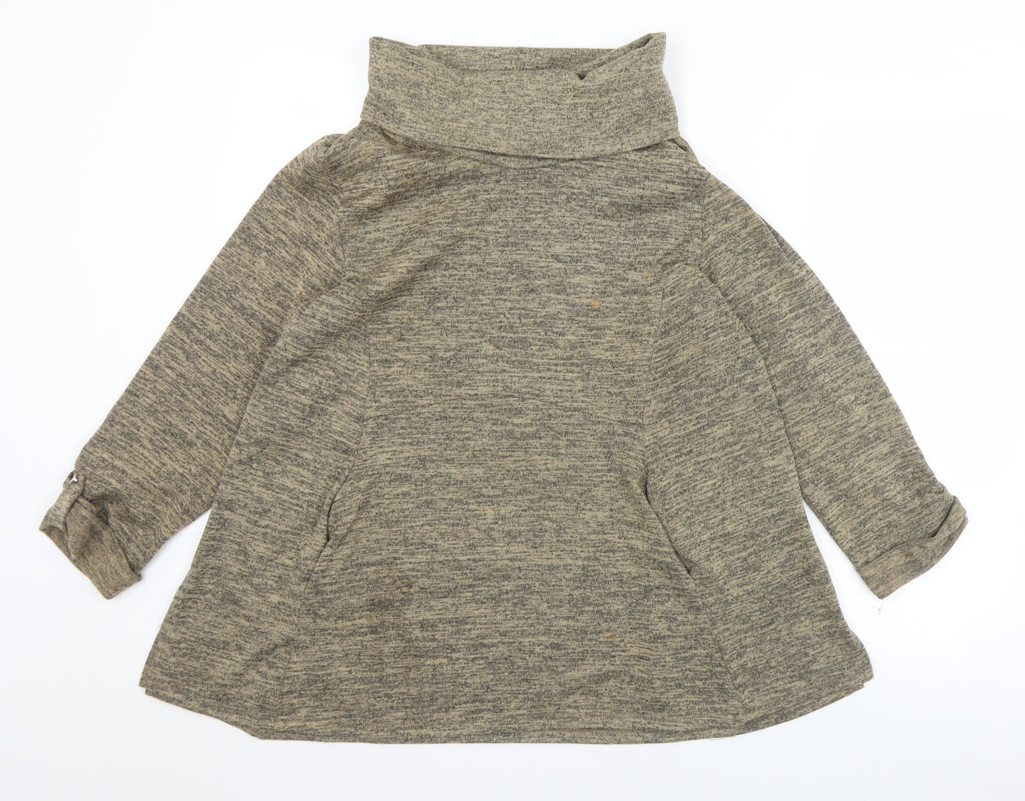 Preworn Womens Brown Roll Neck  Polyester Pullover Jumper Size 16