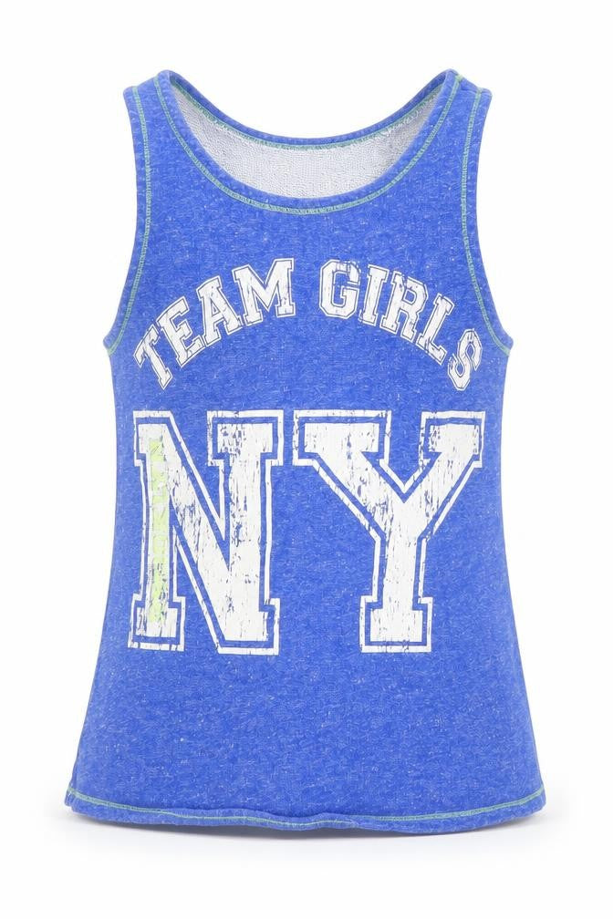 Next Girls Blue  Cotton Camisole Tank Size 8 Years Round Neck  - NY