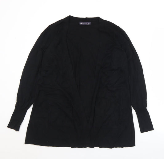 Marks and Spencer Womens Black Collared  Polyester Cardigan Jumper Size S