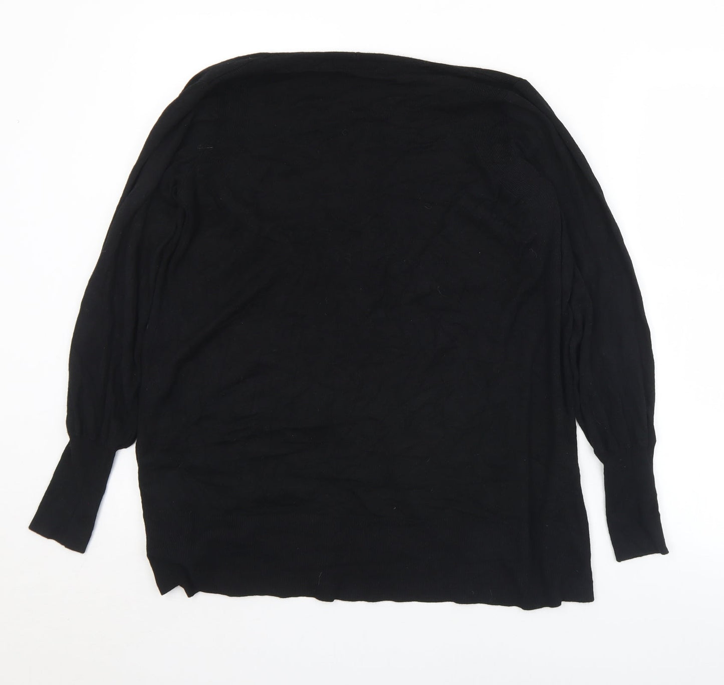 Marks and Spencer Womens Black Collared  Polyester Cardigan Jumper Size S
