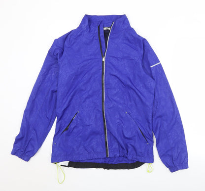 Preloved TU Womens Blue Geometric  Windbreaker Jacket Size 10  Zip - Front