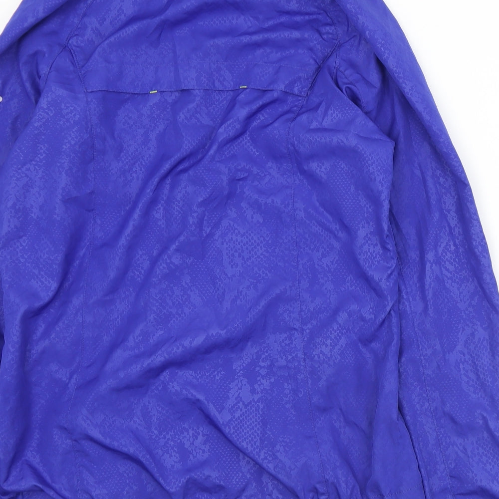 TU Womens Blue Geometric  Windbreaker Jacket Size 10  Zip