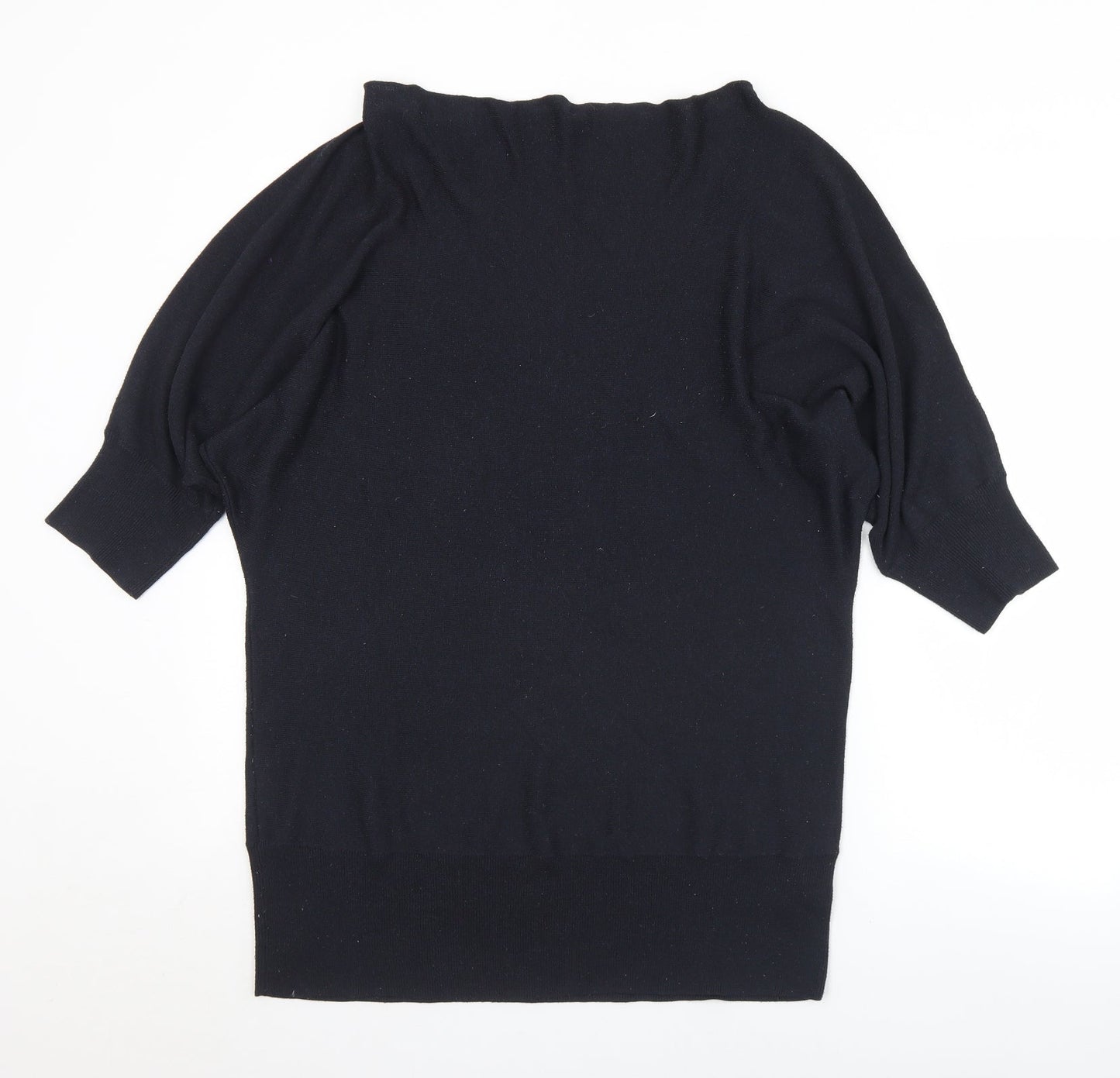 Savoir Womens Black Boat Neck  Polyester Pullover Jumper Size 18