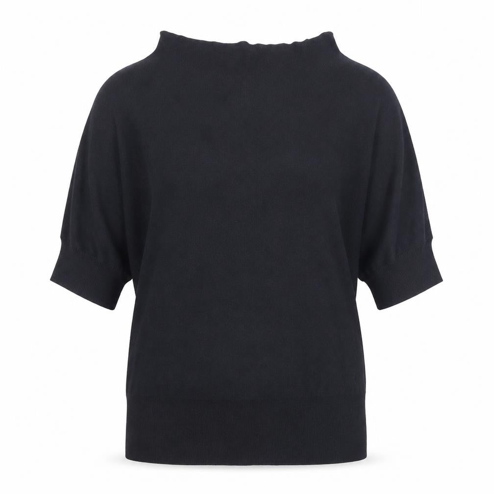 Savoir Womens Black Boat Neck  Polyester Pullover Jumper Size 18
