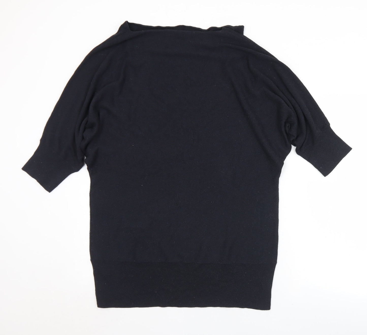 Savoir Womens Black Boat Neck  Polyester Pullover Jumper Size 18