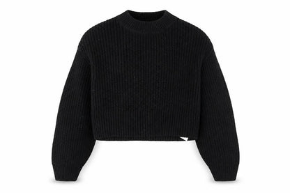 915 Generation Girls Black Mock Neck  Acrylic Pullover Jumper Size 12-13 Years   - Cropped