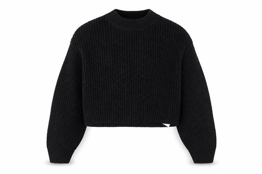 915 Generation Girls Black Mock Neck  Acrylic Pullover Jumper Size 12-13 Years   - Cropped