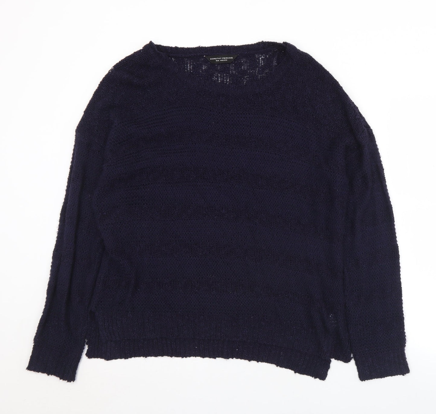 Dorothy Perkins Womens Blue Round Neck  Acrylic Pullover Jumper Size 16