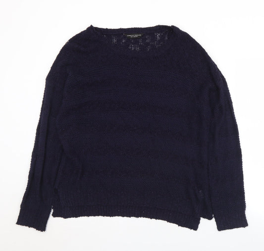 Dorothy Perkins Womens Blue Round Neck  Acrylic Pullover Jumper Size 16