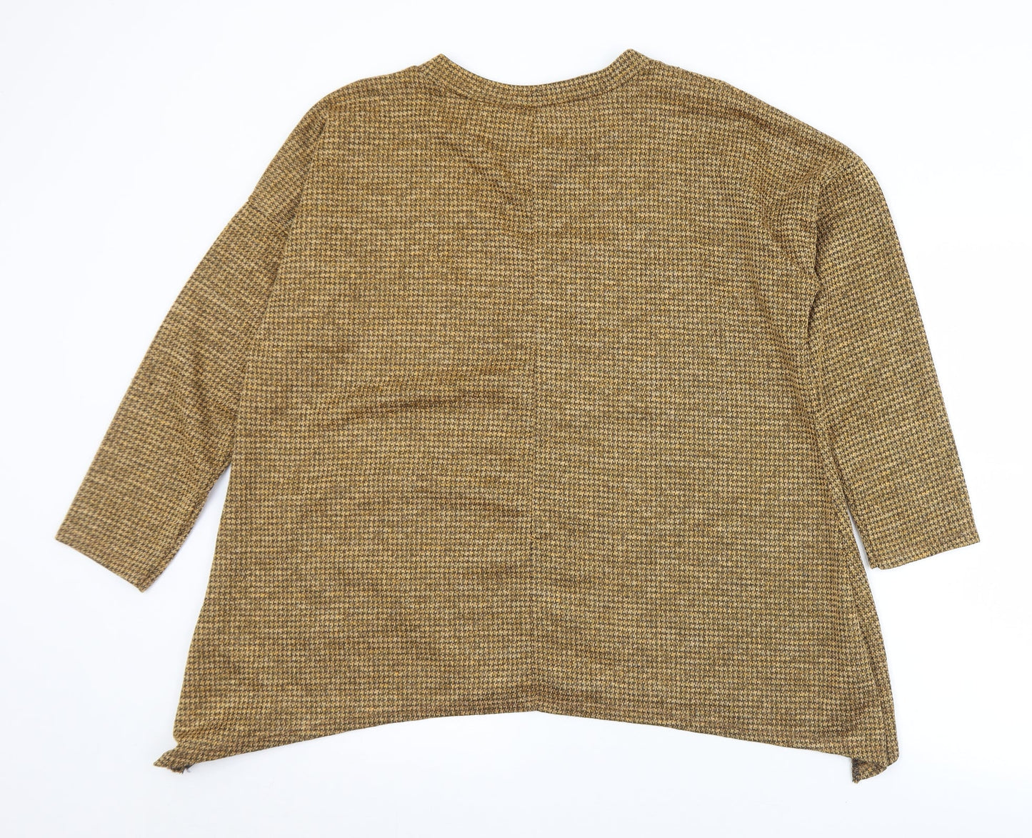 Roman Womens Gold Crew Neck  Polyester Pullover Jumper Size S