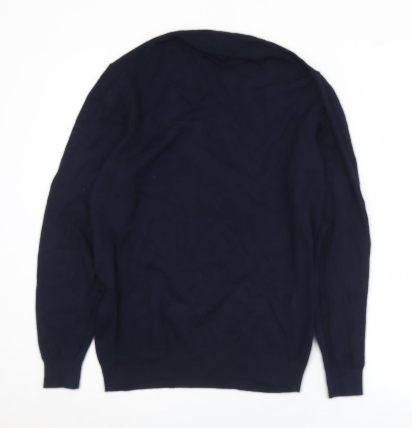 Zara Womens Blue V-Neck  Viscose Pullover Jumper Size M